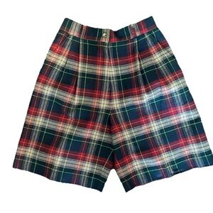 Talbots Tartan Plaid Bermuda Culotte Shorts Size 6